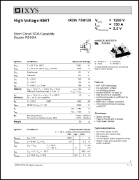 IXDN75N120 datasheet: 1200V high voltage IGBT IXDN75N120