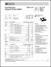 DSEI2X61-02A datasheet: 200V fast recovery epitaxial diode (FRED) DSEI2X61-02A