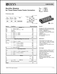 VUM85-05A datasheet: 500V rectifier module VUM85-05A