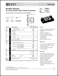 VUM25-05 datasheet: 500V rectifier module VUM25-05