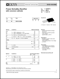 DSSK80-006B datasheet: 60V power schottky rectifier DSSK80-006B