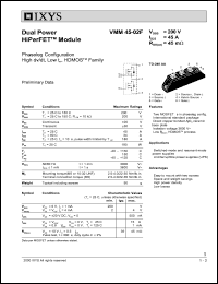 VMM45-02F datasheet: 45V dual power HiPerFET module VMM45-02F