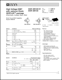 IXDR30N120D1 datasheet: 1200V high voltage IGBT with optional diode IXDR30N120D1