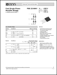 FBE22-06N1 datasheet: 600V fast single phase rectifier bridge FBE22-06N1