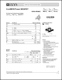 IXKN40N60C datasheet: 600V coolMOS power MOSFET IXKN40N60C