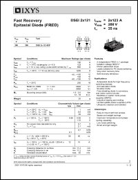 DSEI2X121-02P datasheet: 200V fast recovery epitaxial diode (FRED) DSEI2X121-02P