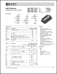 MII400-12E4 datasheet: 1200V IGBT module MII400-12E4