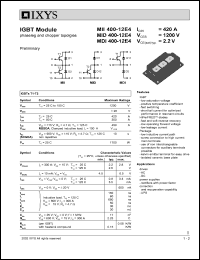 MDI400-12E4 datasheet: 1200V IGBT module MDI400-12E4