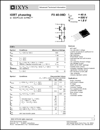 FII40-06D datasheet: 600V IGBT phaseleg FII40-06D