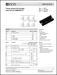 VWM350-0075P datasheet: 75V three phase full bridge with trench MOSFET VWM350-0075P