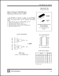 IN74AC20N datasheet: Dual 4-input NAND gate high-speed silicon-gate CMOS IN74AC20N