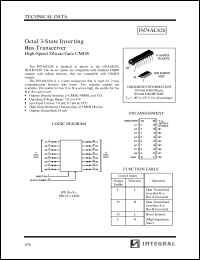 IN74AC620DW datasheet: Octal 3-state inverting bus transceiver high-speed silicon-gate CMOS IN74AC620DW