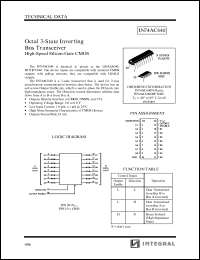 IN74AC640N datasheet: Octal 3-state inverting bus transceiver high-speed silicon-gate CMOS IN74AC640N