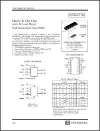 IN74ACT109D datasheet: Dual J-K flip-flop with set and reset high-speed silicon-gate CMOS IN74ACT109D