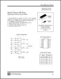 IN74ACT32D datasheet: Quad 2-input OR gate high-speed silicon-gate CMOS IN74ACT32D