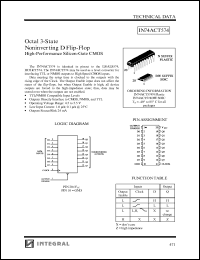 IN74ACT574N datasheet: Octal 3-state noninverting D flip-flop high-performance silicon-gate CMOS IN74ACT574N