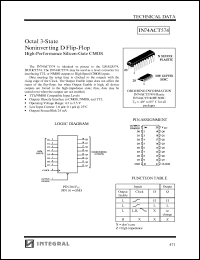 IN74ACT574DW datasheet: Octal 3-state noninverting D flip-flop high-performance silicon-gate CMOS IN74ACT574DW