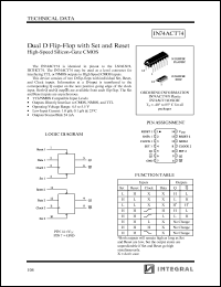 IN74ACT74N datasheet: Dual D flip-flop with set and reset high-speed silicon-gate CMOS IN74ACT74N