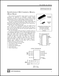 IN74ALS161AD datasheet: Synchronous 4 bit counters; binary, direct reset IN74ALS161AD