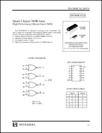 IN74HC02AN datasheet: Quad 2-input NOR gate high-performance silicon-gate CMOS IN74HC02AN