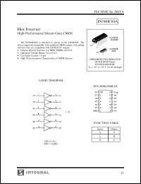 IN74HC04AD datasheet: Hex inverter, high-performance silicon-gate CMOS IN74HC04AD