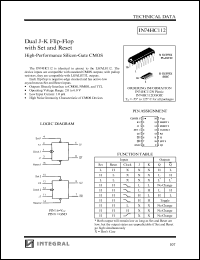 IN74HC112D datasheet: Dual J-K flip-flop with set and reset, high-performance silicon-gate CMOS IN74HC112D