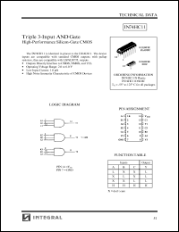 IN74HC11D datasheet: Triple 3-input AND gate, high-performance silicon-gate CMOS IN74HC11D