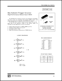 IN74HC14AN datasheet: Hex schmitt-trigger inverter, high-performance silicon-gate CMOS IN74HC14AN