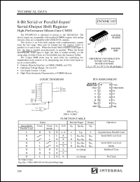 IN74HC165D datasheet: 8-bit serial or parallel-input/serial-output shift register, high-performance silicon-gate CMOS IN74HC165D