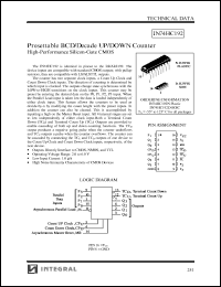IN74HC192D datasheet: Presettable BCD/decode UP/DOWN counter, high-performance silicon-gate CMOS IN74HC192D
