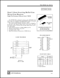 IN74HC240AN datasheet: Octal 3-state inverting buffer/line driver/line receiver, high-performance silicon-gate CMOS IN74HC240AN