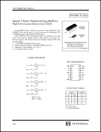 IN74HCT126AN datasheet: Quad 3-state noninverting buffers, high-performance silicon-gate CMOS IN74HCT126AN