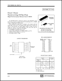 IN74HCT574ADW datasheet: Octal 3-state noninverting D flip-flop, high-performance silicon-gate CMOS IN74HCT574ADW