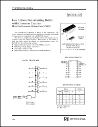 IN74HC365D datasheet: Hex 3-state noninverting buffer with common enables, high-performance silicon-gate CMOS IN74HC365D