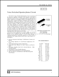 IL34118DW datasheet: Voice switched speakerphone circuit IL34118DW