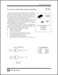 IL358D datasheet: Low power dual operational amplifier IL358D