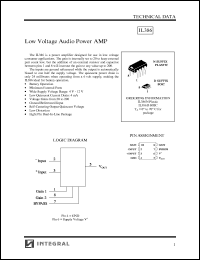 IL386N datasheet: Low voltage audio power AMP IL386N