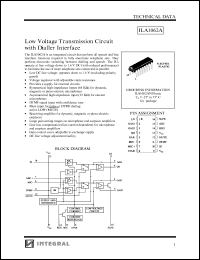 ILA1062AN datasheet: Low voltage transmission circuit with dialler interface ILA1062AN