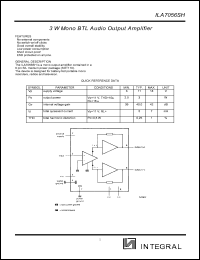ILA7056SN datasheet: 3 W mono BTL audio output amplifier ILA7056SN