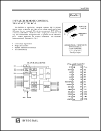 INA3010N datasheet: Infrarared remote control transmitter RC-5 INA3010N