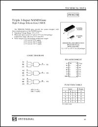 IW4023BN datasheet: Triple 3-input NAND gate, high-voltage silicon-gate CMOS IW4023BN