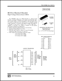 IW4028BD datasheet: BCD-to-decimal decoder, high-voltage silicon-gate CMOS IW4028BD