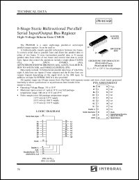 IW4034BN datasheet: 8-stage static bidirectional parallel/serial input/output bus register, high-voltage silicon-gate CMOS IW4034BN