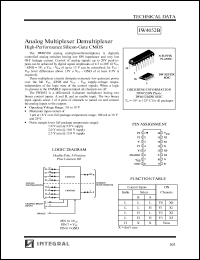 IW4052BDW datasheet: Analog multiplexer demultiplexer, high-performance silicon-gate CMOS IW4052BDW
