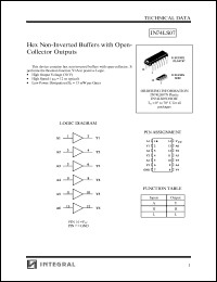 IN74LS07N datasheet: Hex non-inverted buffers with open-collector outputs IN74LS07N