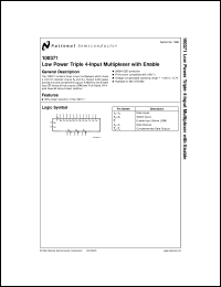 100371MD8 datasheet: Low Power Triple 4-Input Multiplexer with Enable 100371MD8