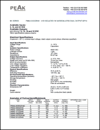 P6MU-0505ZH40 datasheet: Input voltage:5V, output voltage +/-5V (+/-100mA), 4KV isolated 1W unregulated dual output P6MU-0505ZH40