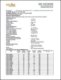 P6LG-2403E datasheet: Input voltage:24V, output voltage 3V (200mA), 3KV isolated 0.6-1.5W regulated single output P6LG-2403E