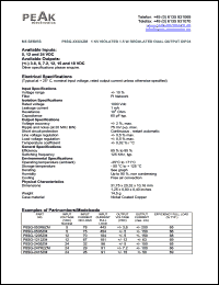 P8SG-1212ZM datasheet: Input voltage:12V, output voltage +/-12V (+/-63mA), 1KV isolated 1.5W regulated dual output P8SG-1212ZM