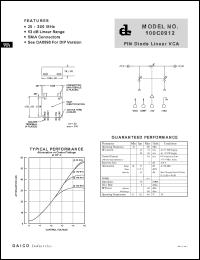 100C0912 datasheet: 20-300MHz PIN diode linear VCA 100C0912